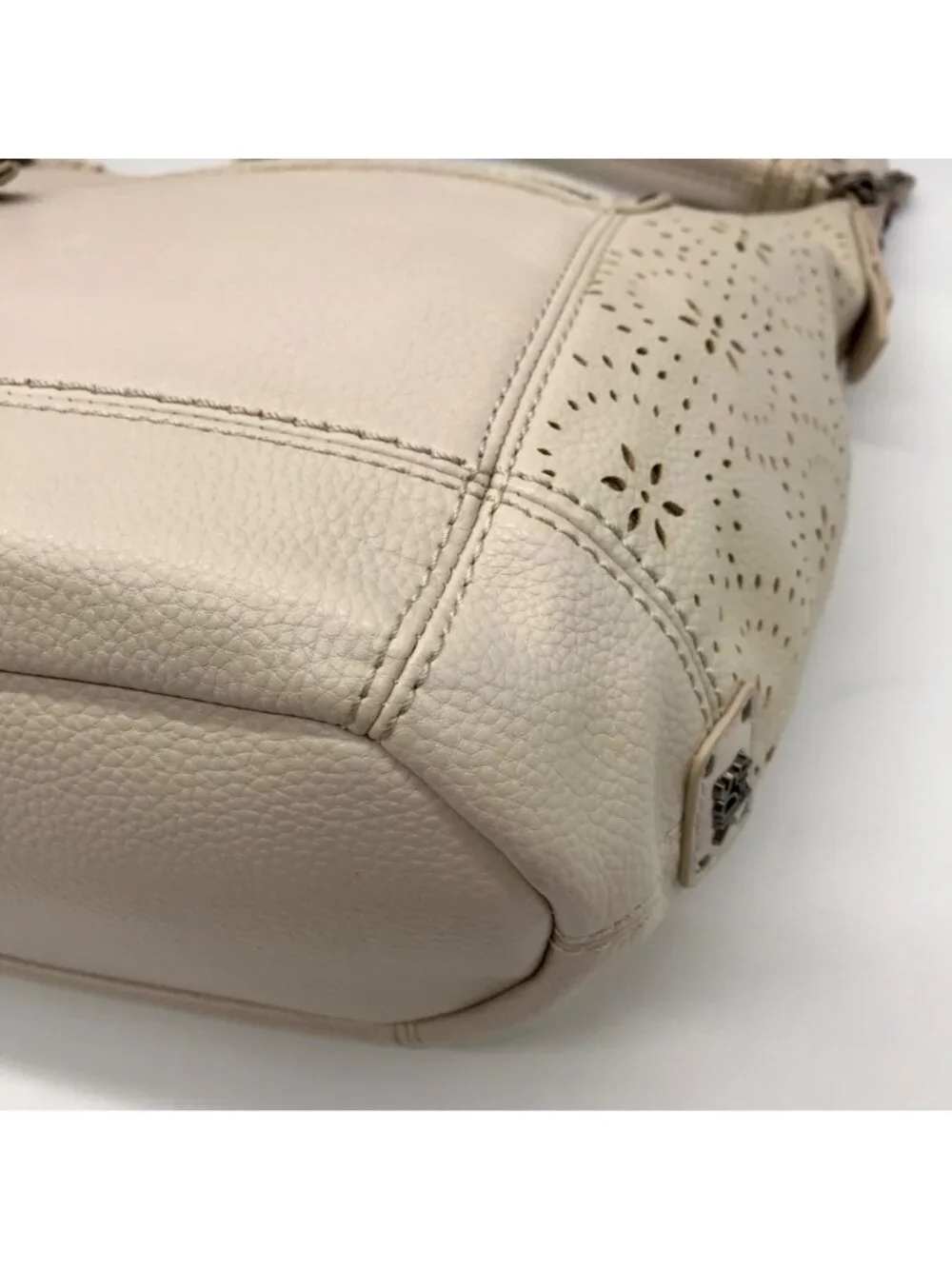 The Sak Off-White Perforated Leather Sequoia Hobo Bag